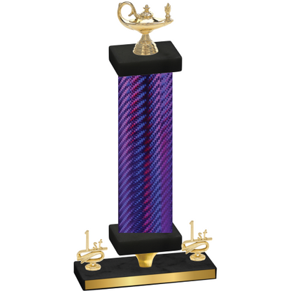 Premium Single Purple Carbon Fiber First Place Academics Trophy