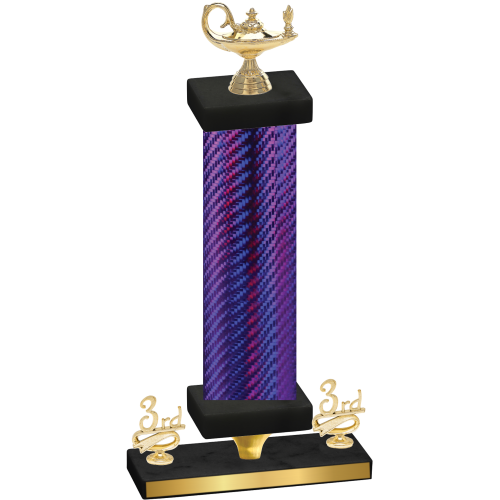 Premium Single Purple Carbon Fiber Third Place Academics Trophy