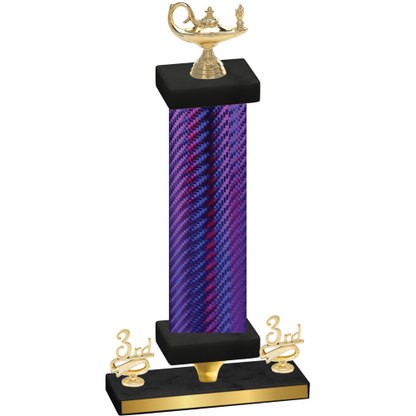 Premium Single Purple Carbon Fiber Third Place Academics Trophy