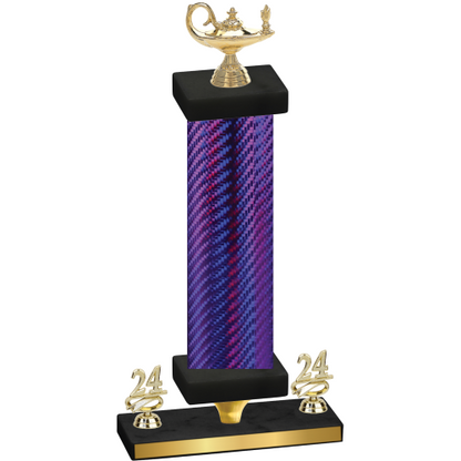 Premium Single Purple Carbon Fiber Year Academics Trophy