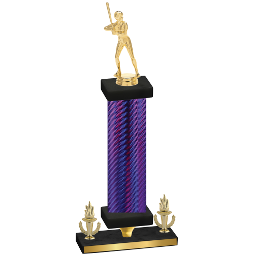 Premium Single Purple Carbon Fiber Victory Softball Trophy