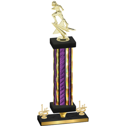 Premium Single Purple Glacier First Place Football Trophy