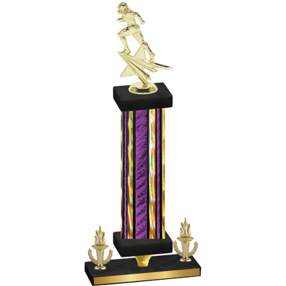 Premium Single Purple Glacier Victory Football Trophy