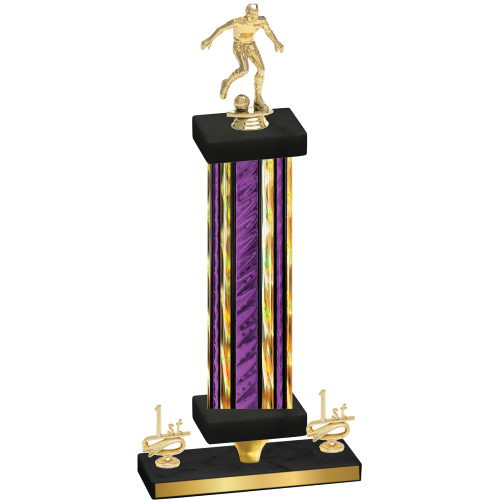 Premium Single Purple Glacier First Place Soccer Trophy