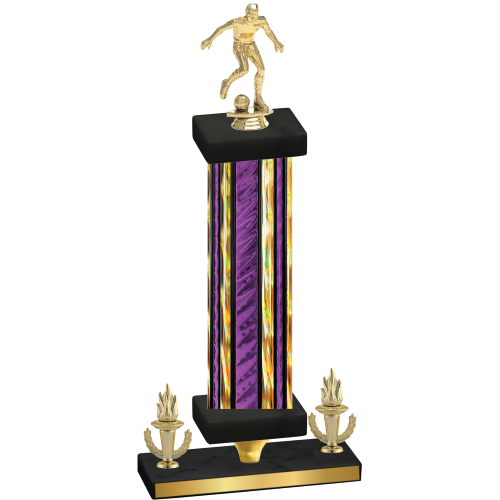 Premium Single Purple Glacier Victory Soccer Trophy