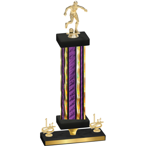 Premium Single Purple Glacier First Place Soccer Trophy