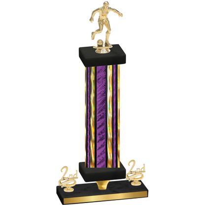 Premium Single Purple Glacier Second Place Soccer Trophy