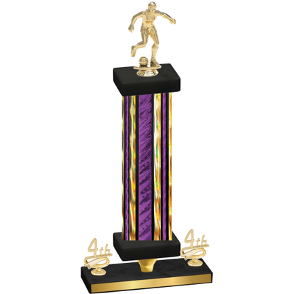 Premium Single Purple Glacier Fourth Place Soccer Trophy