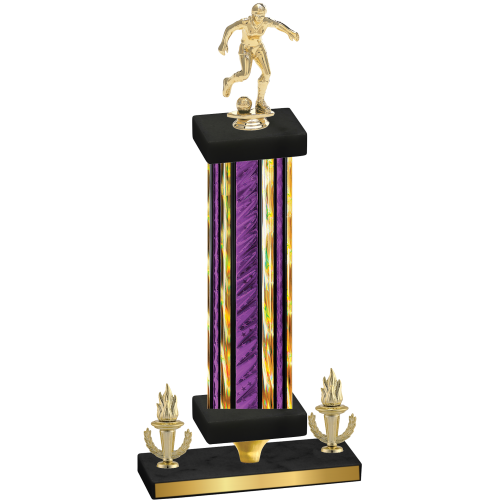 Premium Single Purple Glacier Victory Soccer Trophy