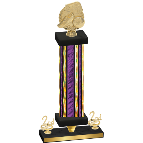 Premium Single Purple Glacier Second Place Soccer Trophy