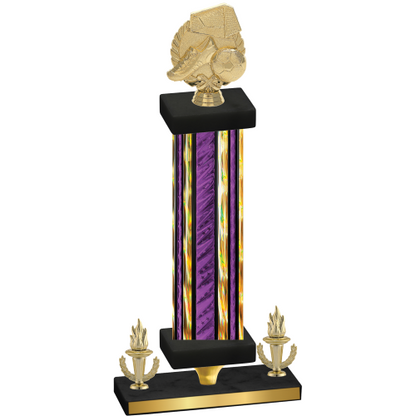 Premium Single Purple Glacier Victory Soccer Trophy