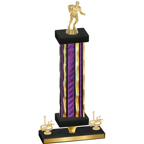 Premium Single Purple Glacier First Place Rugby Trophy