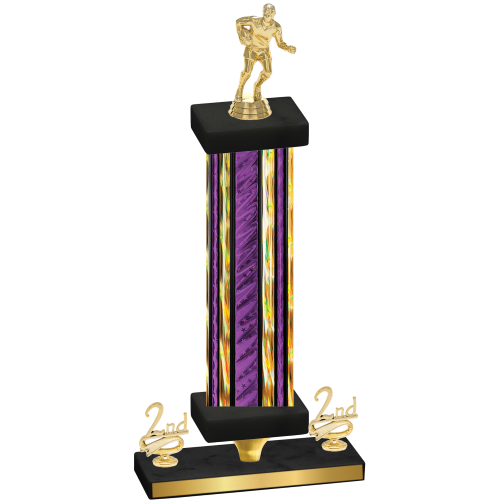 Premium Single Purple Glacier Second Place Rugby Trophy