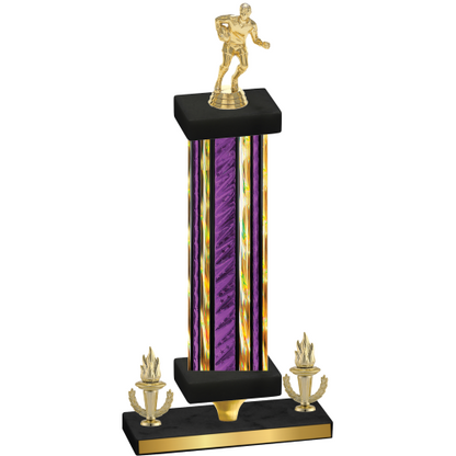 Premium Single Purple Glacier Victory Rugby Trophy