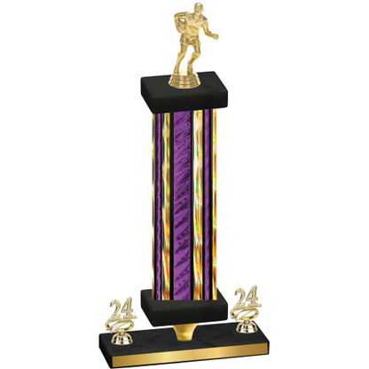 Premium Single Purple Glacier Year Rugby Trophy