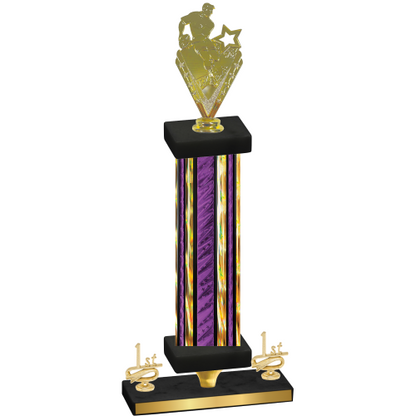 Premium Single Purple Glacier First Place Rugby Trophy