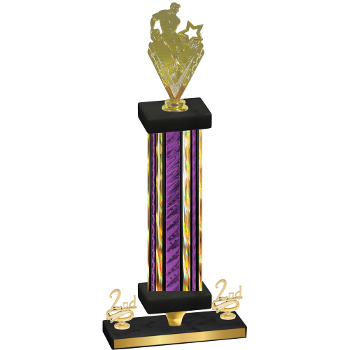 Premium Single Purple Glacier Second Place Rugby Trophy