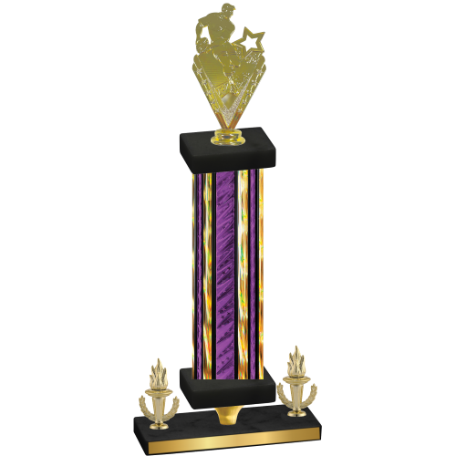 Premium Single Purple Glacier Victory Rugby Trophy