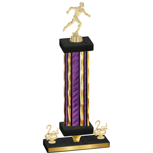 Premium Single Purple Glacier Second Place Running Trophy