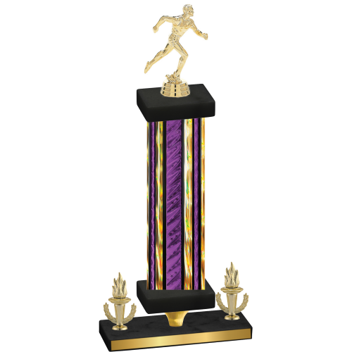 Premium Single Purple Glacier Victory Running Trophy