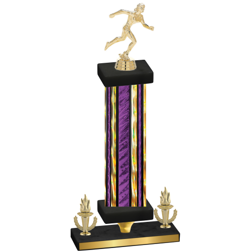 Premium Single Purple Glacier Victory Running Trophy