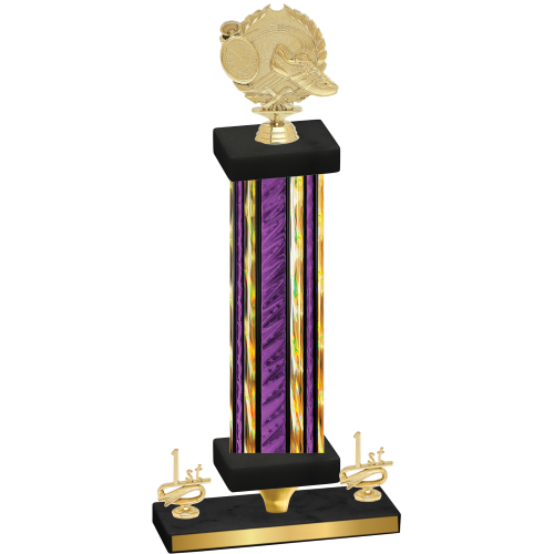 Premium Single Purple Glacier First Place Running Trophy