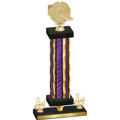 Premium Single Purple Glacier Third Place Running Trophy