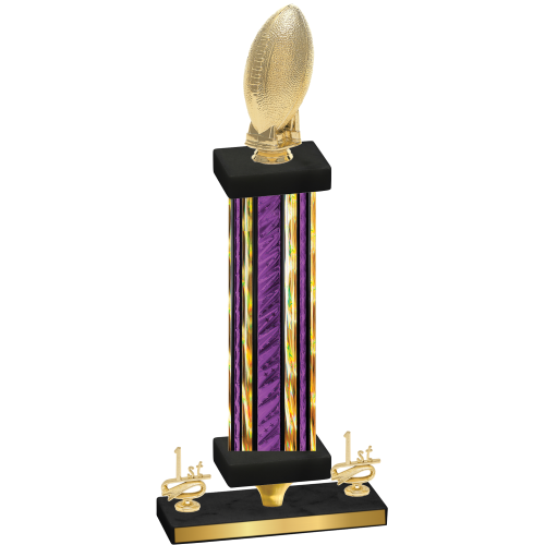 Premium Single Purple Glacier First Place Football Trophy