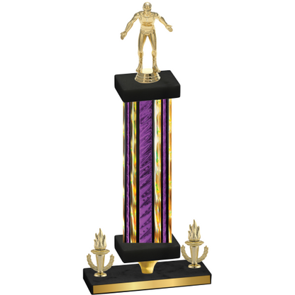 Premium Single Purple Glacier Victory Wrestling Trophy