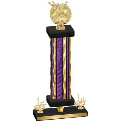 Premium Single Purple Glacier First Place Bowling Trophy