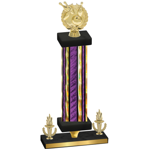 Premium Single Purple Glacier Victory Bowling Trophy