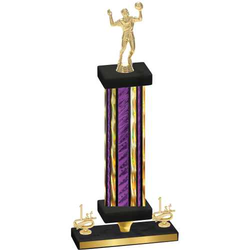 Premium Single Purple Glacier First Place Volleyball Trophy