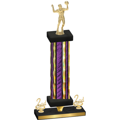 Premium Single Purple Glacier Second Place Volleyball Trophy