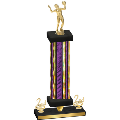 Premium Single Purple Glacier Second Place Volleyball Trophy