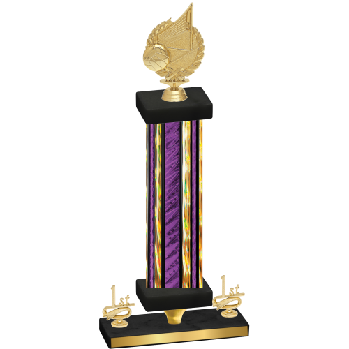 Premium Single Purple Glacier First Place Volleyball Trophy