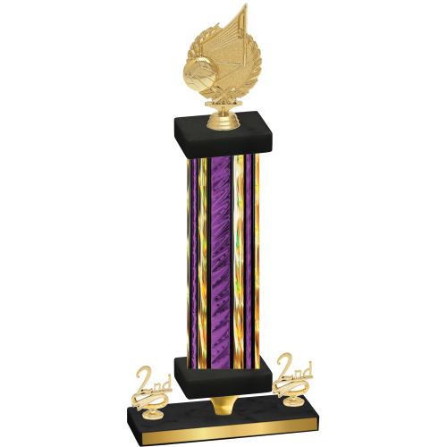 Premium Single Purple Glacier Second Place Volleyball Trophy