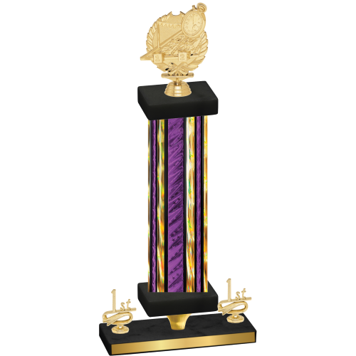 Premium Single Purple Glacier First Place Swimming Trophy