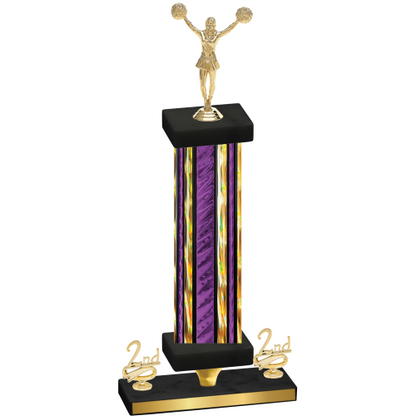 Premium Single Purple Glacier Second Place Cheerleading Trophy