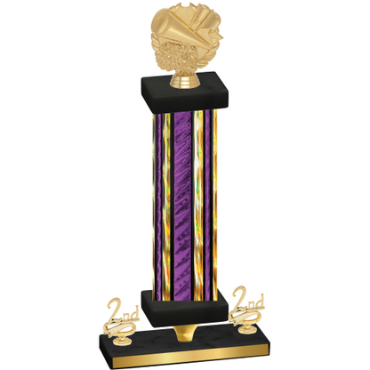 Premium Single Purple Glacier Second Place Cheerleading Trophy