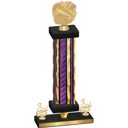 Premium Single Purple Glacier Third Place Cheerleading Trophy