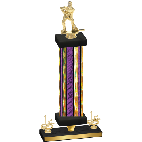 Premium Single Purple Glacier First Place Hockey Trophy