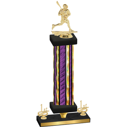 Premium Single Purple Glacier First Place Lacrosse Trophy