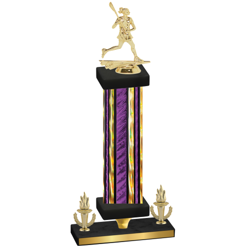 Premium Single Purple Glacier Victory Lacrosse Trophy