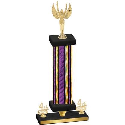 Premium Single Purple Glacier Fourth Place Victory Trophy