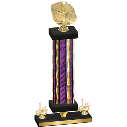 Premium Single Purple Glacier First Place Basketball Trophy