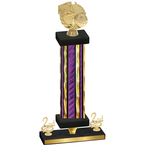 Premium Single Purple Glacier Second Place Basketball Trophy