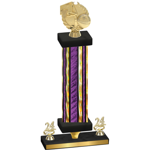 Premium Single Purple Glacier Year Basketball Trophy