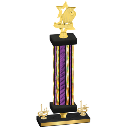 Premium Single Purple Glacier First Place Pickleball Trophy