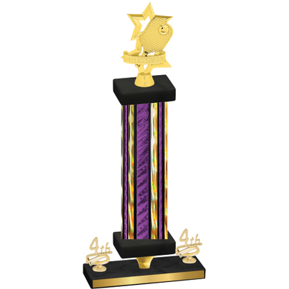 Premium Single Purple Glacier Fourth Place Pickleball Trophy