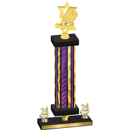 Premium Single Purple Glacier Year Pickleball Trophy